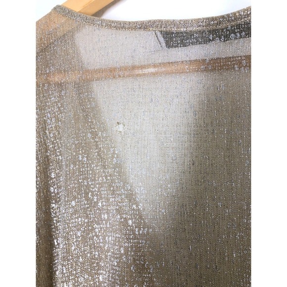 IRO Sheer Gold Wide Dress Mini Shimmering Tiered V-neck US 6 - Picture 7 of 12